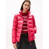 Steppjacke TOMMY JEANS "TJW SLIM ZIP PRINT DOWN JACKET", Damen, Gr. M (38), vintage cerise, Web, Steppware, Obermaterial: 100% Nylon, casual, slim fit, Langarm elastischer Bund, Jacken