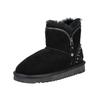 Stiefelette MUSTANG SHOES "Mustang Shoes Stiefelette Veloursleder", Damen, Gr. 41, schwarz, Veloursleder, casual, Schuhe