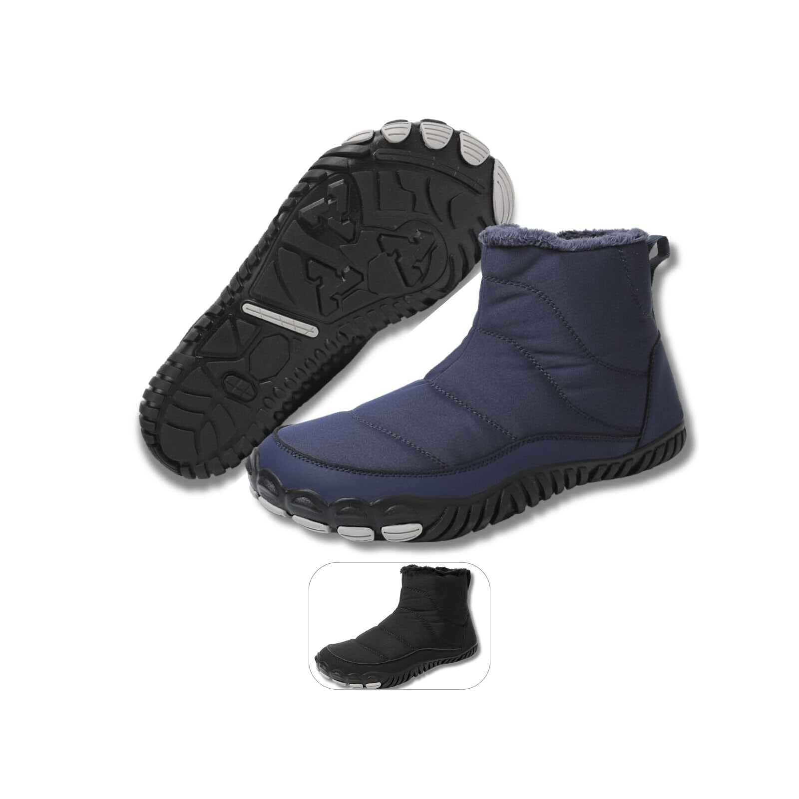 Barfußschuh DOTALES "Warmstep Barfußschuhe Winterstiefel Damen & Herren – Exklusiv &", Herren, Gr. 38, Normalschaft, blau, Polyester, Textil, Schuhe Barfußschuh, Minimalschuhe