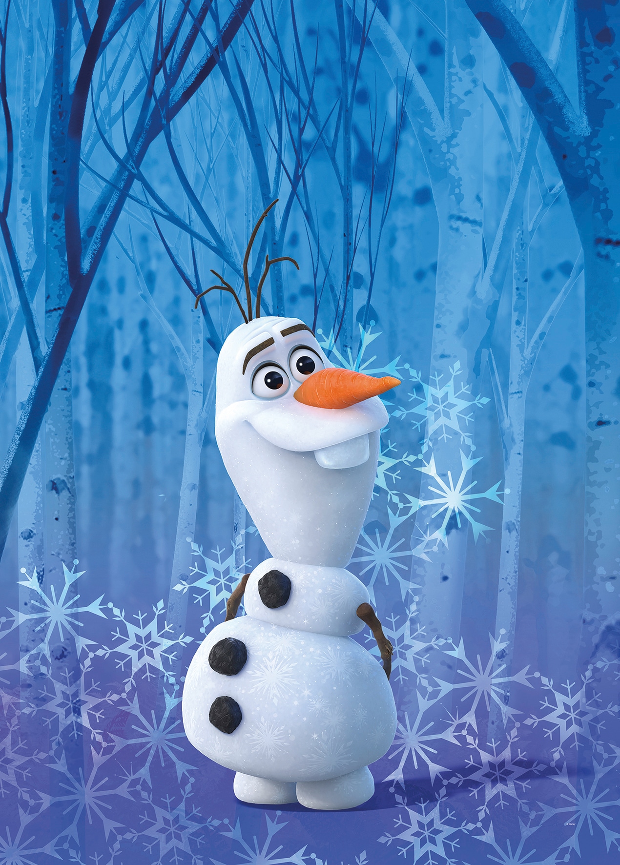 Bild KOMAR "Frozen Olaf Crystal", bunt (farbe bild(er): bunt), B:50cm H:70cm, Holz, Papier, Bilder, Wandbild zur Dekoration im Kinderzimmer - ohne Rahmen Image