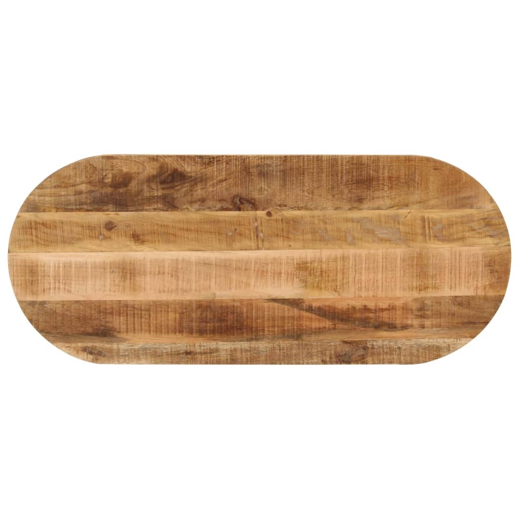 vidaXL Tischplatte 140x50x2,5 cm Oval Raues Massives Mangoholz Image