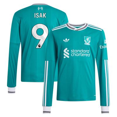 Liverpool adidas Ausweichtrikot 2025-26 - Kinder - Langarm mit Aufdruck Isak 9 Image