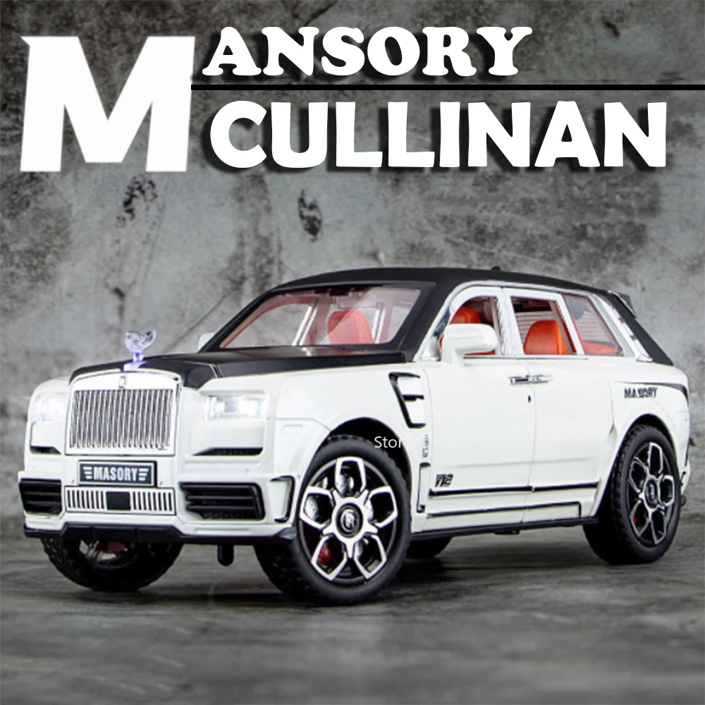 1:24 Modell Spielzeug Rolls-royce Cullinan Mansory Cars Legierung Diecast Dawn SUV Modelle Sound Licht Türen geöffnet zurückziehen für Jungen Geschenke Image