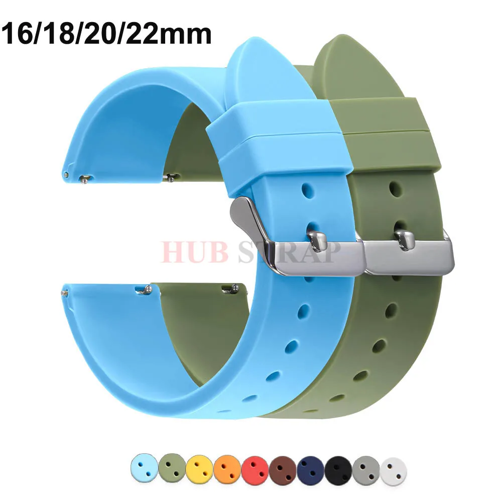 Weiches Silikon-Uhrenarmband, 16 mm, 18 mm, 20 mm, 22 mm, Schnellverschluss, wasserdichtes Armband für Seiko für Omega, universelle Armbänder, Gürtel Image