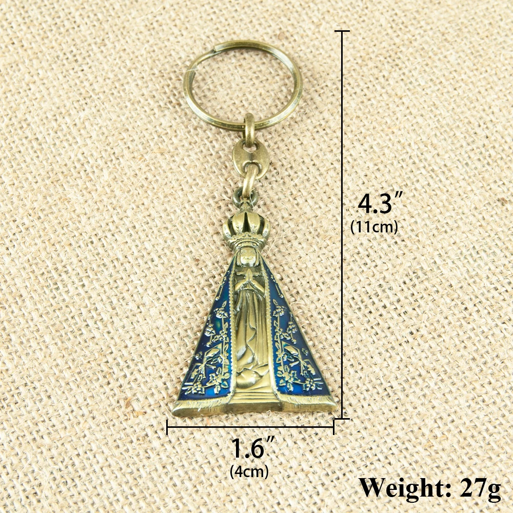 Schlüsselanhänger der Jungfrau Maria, kreative religiöse katholische Souvenirs-Schlüsselanhänger, Schlüsselanhänger aus Legierung, Kirchendekorationen. Image