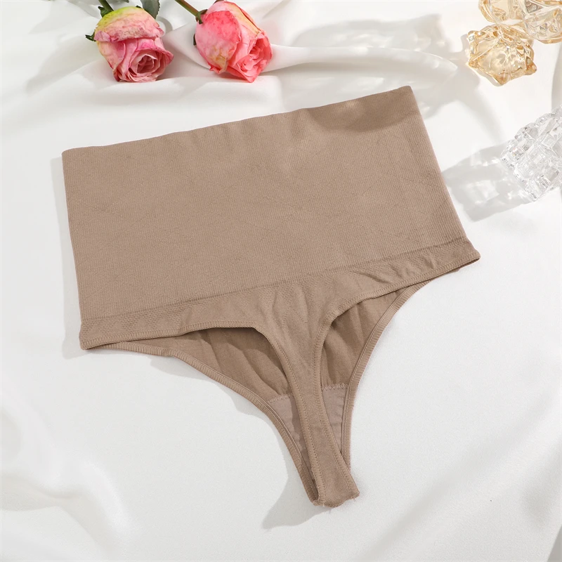 Frauen Hohe Taille Tanga Sexy Nahtlose G-string Höschen Damen Solide Bikini Unterhose Gemütliche T-Back Unterwäsche Dessous S-XL Image