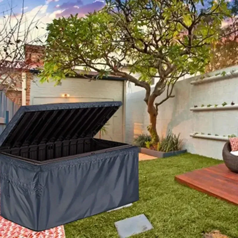 Terrassen-Deckbox-Abdeckung und UV-beständige Deckbox-Abdeckung, schützen Sie Ihre Outdoor-Möbel mit dieser und staubdichten Terrassen-Deck-Box-Abdeckung Image