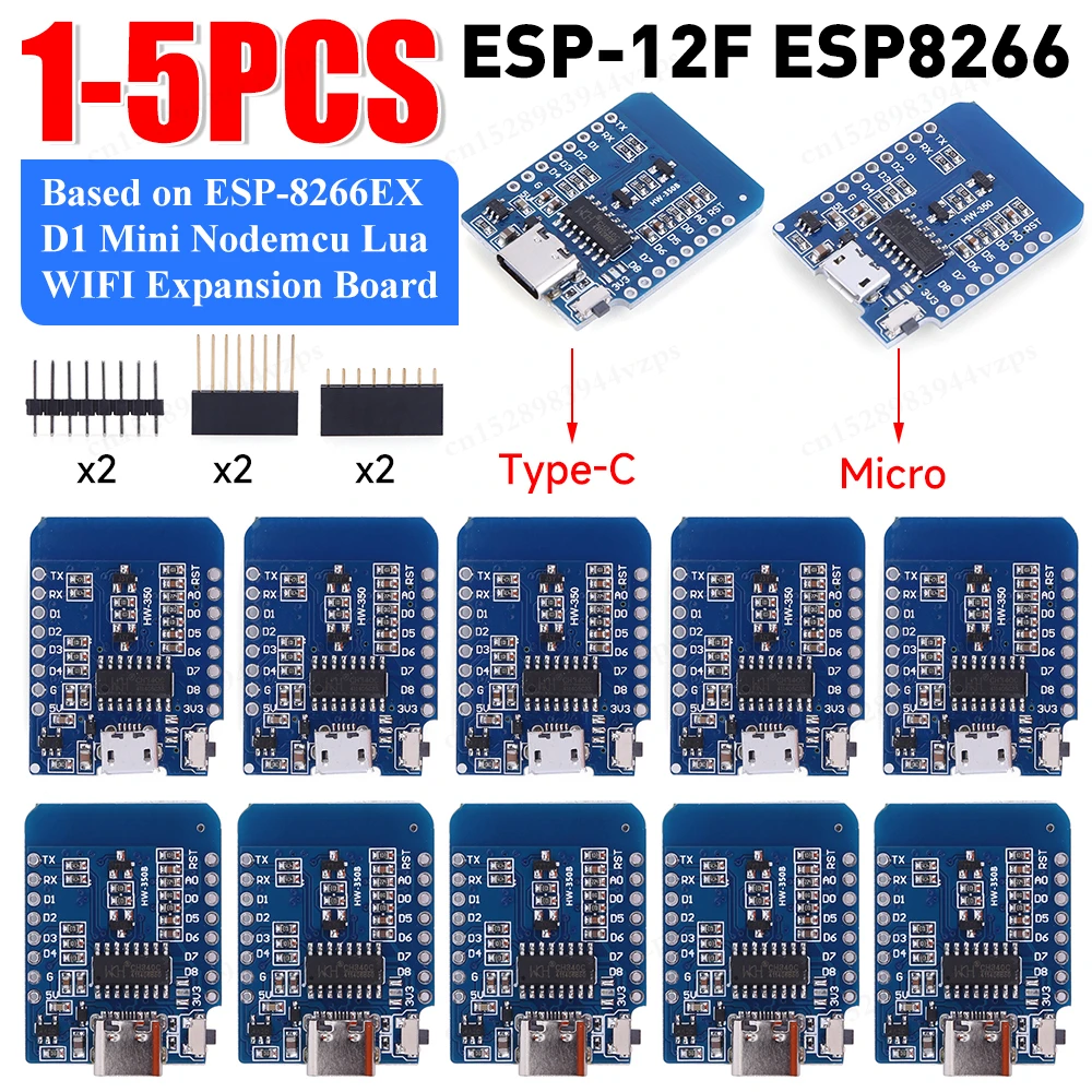 1-5PCS Typ-C Micro USB D1 Mini NodeMcu ESP8266 ESP-12F Mini NodeMCU Lua 4M Bytes WiFi Modul Drahtlose WiFi Modul für Arduino Image
