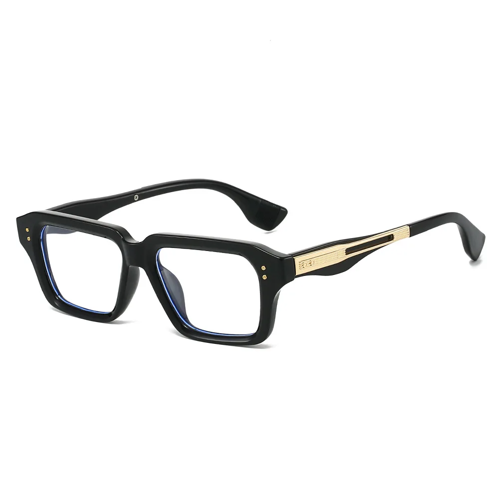 Ins Mode Retro Platz Blau Licht Blockieren Gläser Marke Designer Nieten Luxus Anti Blau Gläser Rahmen Lundon Stil Image