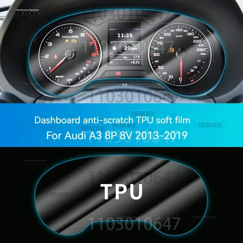Interni auto Cruscotto membrana schermo LCD TPU pellicola protettiva decorazione Anti-graffio refit Per Audi A3 8P 8V 2013-2019