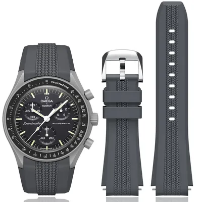 20mm Silicone Strap for Omega x Swatch Speedmaster Moonswatch No Gap Replacement Curved End Band for Omega X Swatch WatchBand
