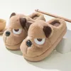 Flauschige Damen Hausschuhe Winter Plüsch Luxus Designer Frau Schuhe Wohnungen Indoor Casual Cartoon Hund Plattform Fuzzy Pelz Rutschen