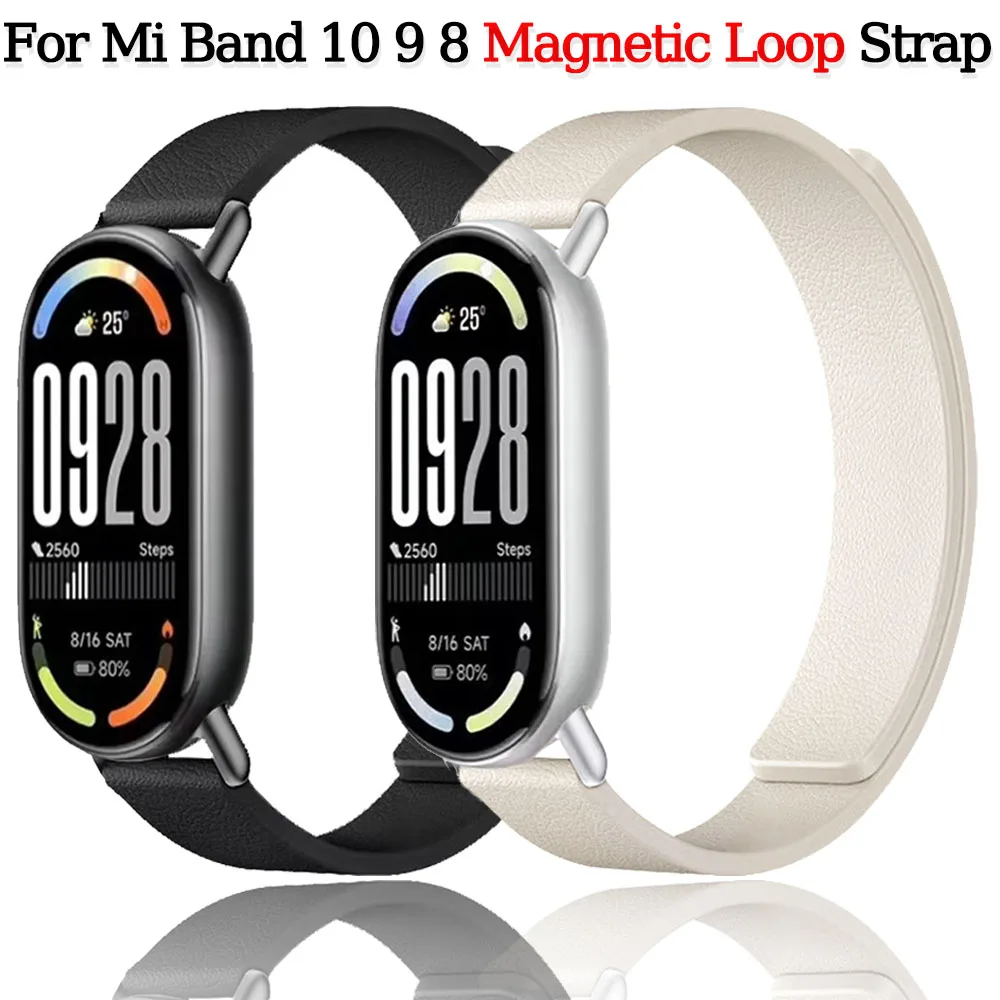 Silikon-Schlaufenarmband für Xiaomi Mi Band 10 9 8, magnetisches Armband, austauschbares Armband, Correa für Xiaomi Band 10 Sportarmband Image