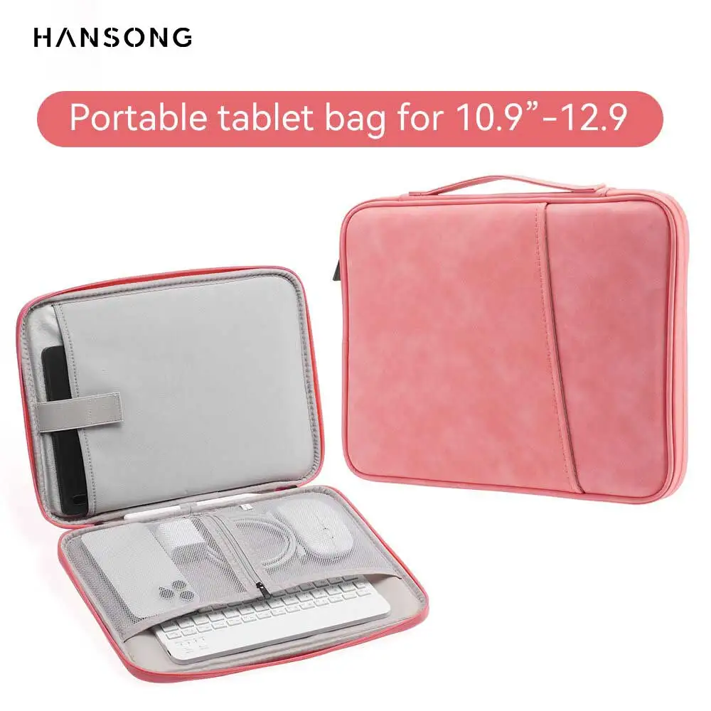 Étui de transport en cuir imperméable pour tablette PC 11-13 pouces, sac intérieur de protection rembourré pour iPad Samsung tablette PC