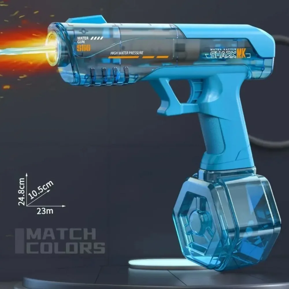 Neue Elektrische Wasserpistole Große Kapazität Feuer Flash Vollautomatische Dauerwasser Pistole Outdoor Strand Schwimmbad Party Spielzeug