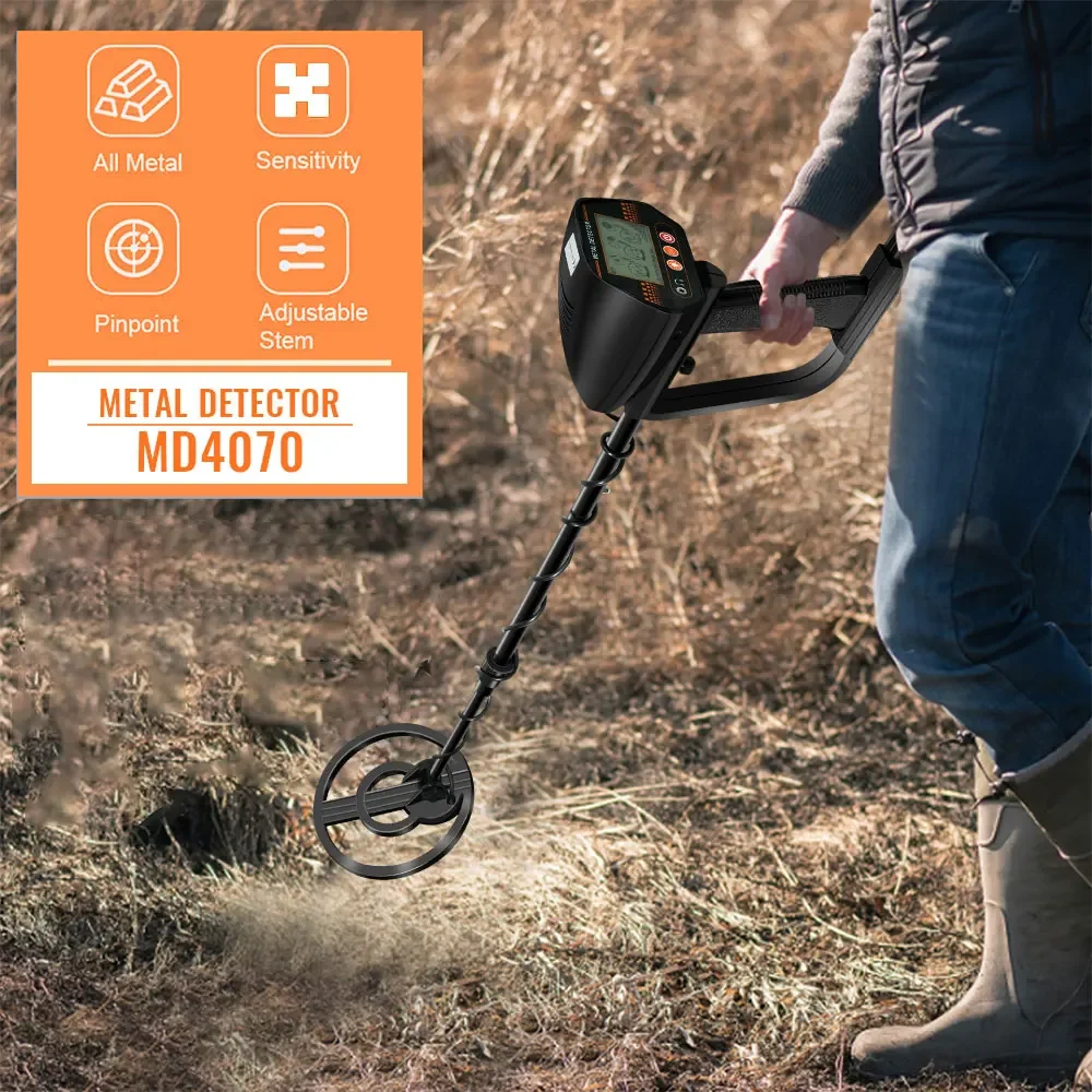 MD4070 Unterirdischer Metalldetektor, hohe Empfindlichkeit, Schmuck, Schatz, Gold, wasserdicht, Metalldetektor, Münzen, Finder für Erwachsene und Kinder Image