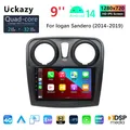 Telaio universale da 9 pollici AutoRadio CarPlay Android 14 Auto Car Radio per Renault Logan 2 Sandero 2014-2019 GPS Sistemi intelligenti Stereo Multimedia Wireless carplay