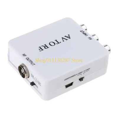 J1HC Video Converter AV to RF Video Converter Box Adapter TV Signal Switcher 67.25Mhz 61.25Mhz RCA CVSB to RF Converter