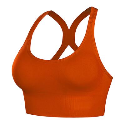 Women's Bra Top Sports Bra Underwear Racerback Calories Burned Sports Criss-Cross Back Solid / Plain Color Sport Activewear Black Yellow Running Fitness Yoga