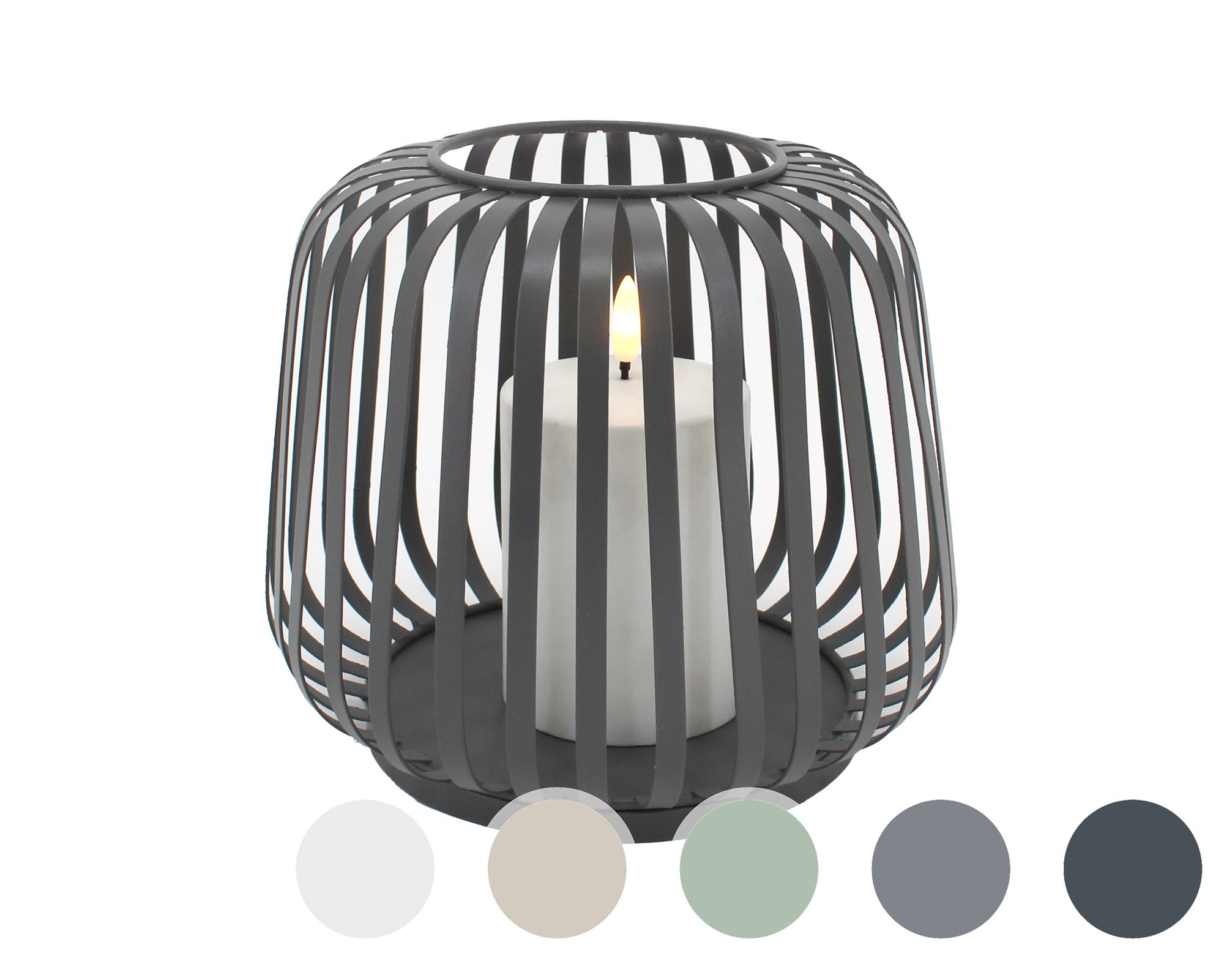 Candela Lights »Cottage Metal« Solar-Laterne mit Stumpenkerze 40x40x35 cm / grün Image