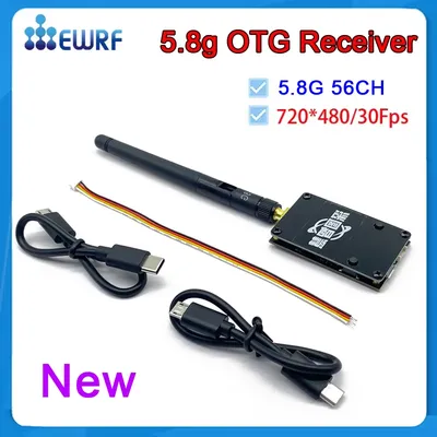 EWRF New Version Ready To Use 5.8G 56CH 720*480 FPV UVC Receiver Video Downlink OTG VR Android Phone for FPV AV Monitor Receiver