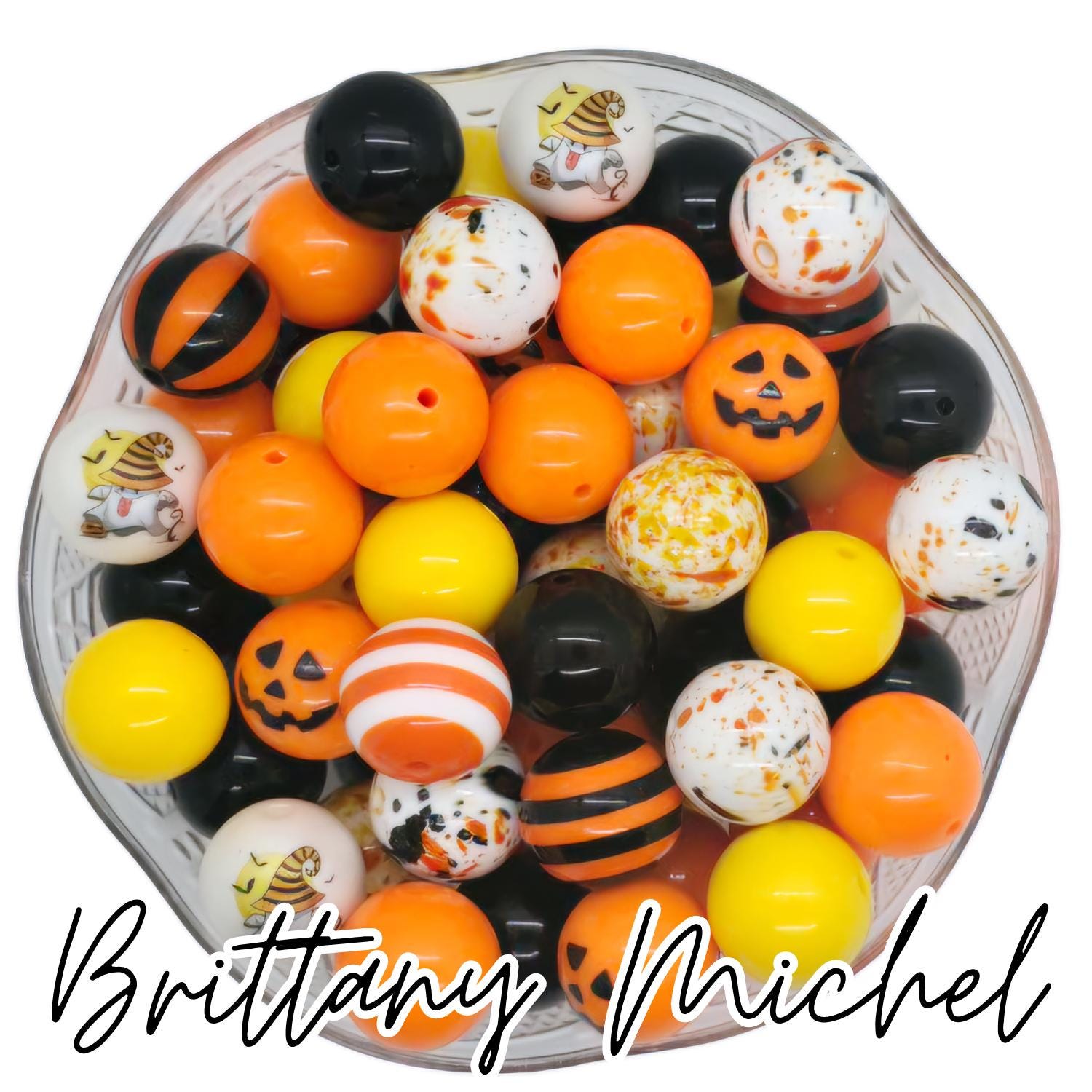 Perline grosse di Halloween: Fantasma! Mix di perline acriliche Bubblegum da 20 mm, Perline da 20 mm, Perline grosse da 20 mm, Perline Bubblegum da 20