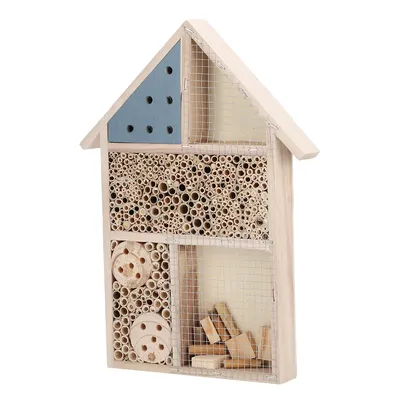 Wooden Insect House Easy Installation Wood Bee Bug Room Hotel Shelter Garden Decoration Nests Box for Lawn Tree