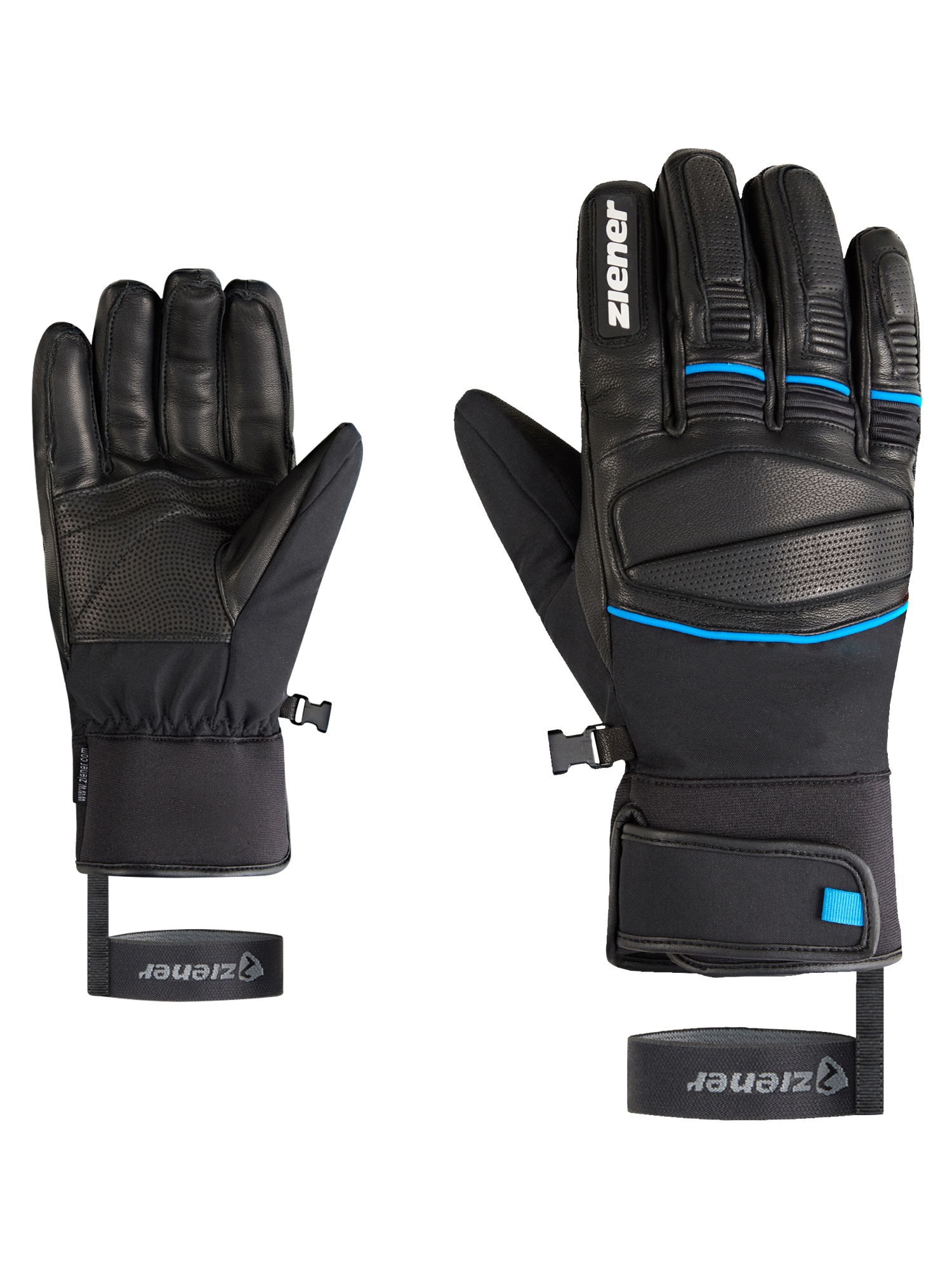 Skihandschuhe ZIENER "GOMIN-Z AS glove man", Herren, Gr. 8,5, schwarz (schwarz.persian blau), Materialmix, Handschuhe Image