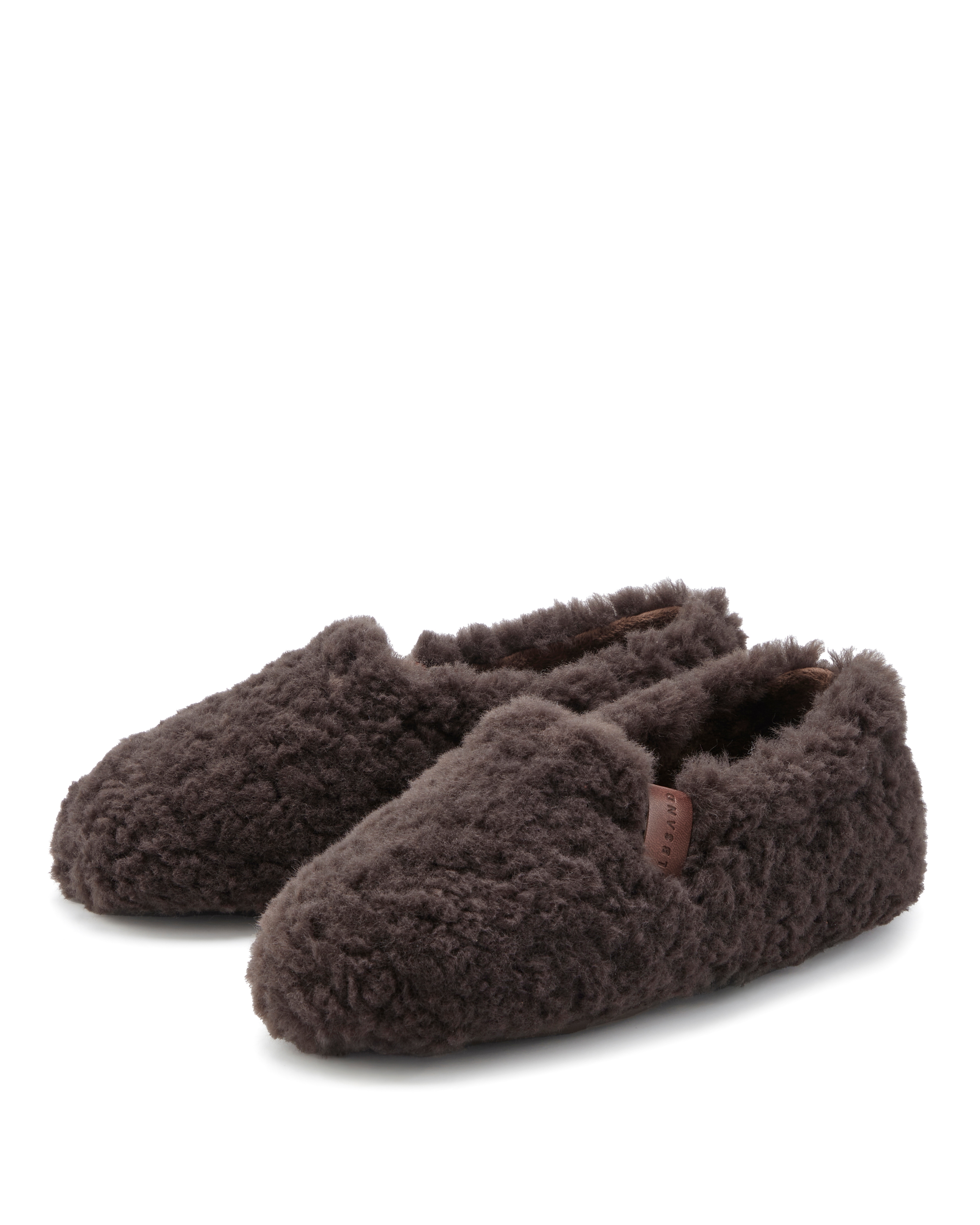 Hausschuh ELBSAND, Damen, Gr. 38, braun, Obermaterial: 100% Polyester. Futter: 100% Polyester. Decksohle: 100% Polyester. Laufsohle: 100% Synthetik, unifarben, Casual, Schuhe, mit kuscheligem Fellimitat, Pantolette, Pantoffel, Hüttenschuh