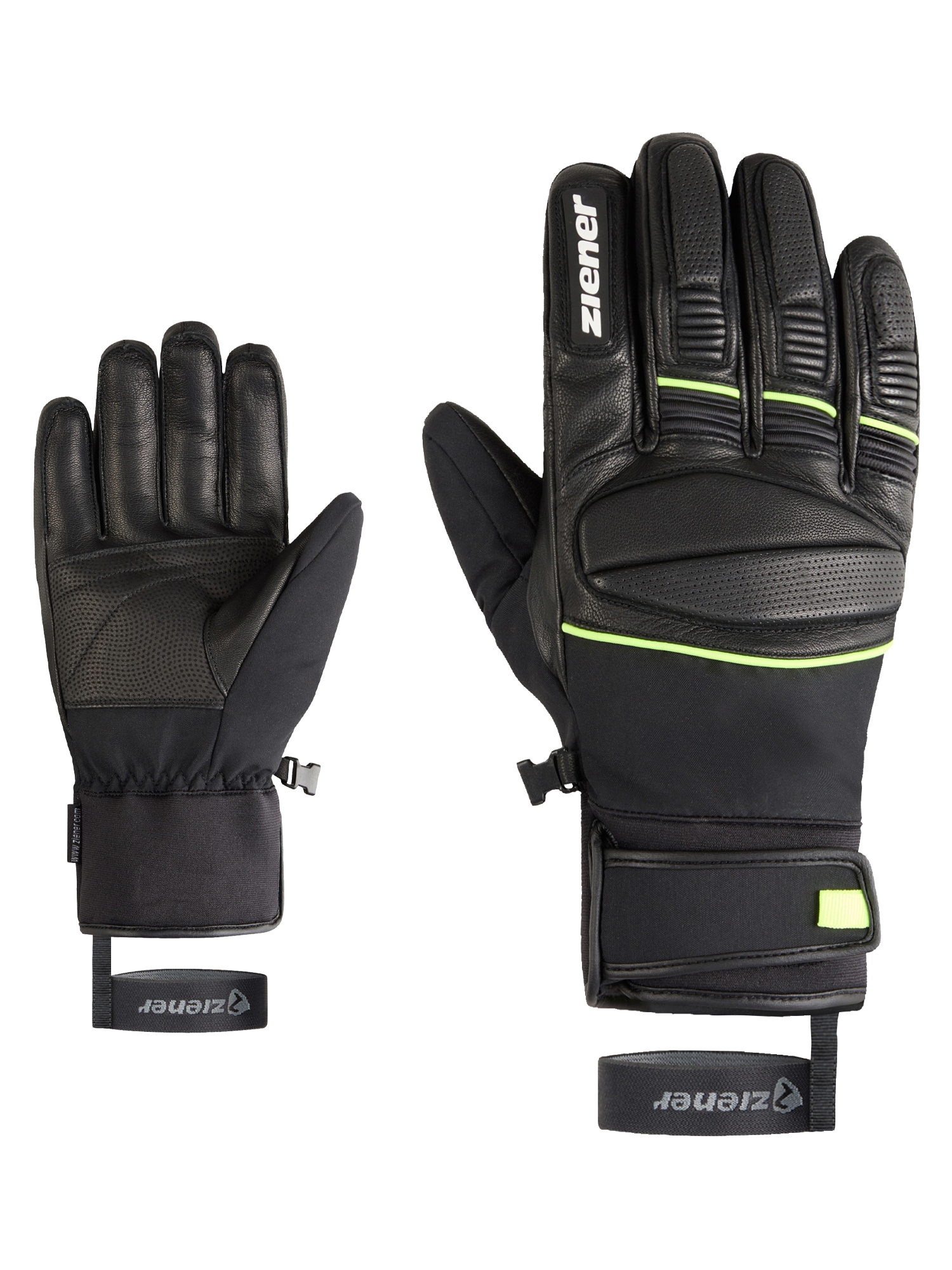 Skihandschuhe ZIENER "GOMIN-Z AS glove man", Herren, Gr. 10.5, schwarz (schwarz.lime), Materialmix, Handschuhe Image