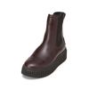 Chelseaboots MARC O'POLO "aus edlem Rindleder", Damen, Gr. 42, schwarz aubergine rot, Obermaterial: 100% Leder (Rind), unifarben, Schuhe