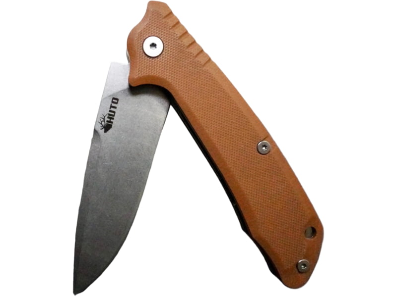 Huto Lifestyle Hunt Harder Folding Hard Blade Knife Brown HTHD-KNV-BRN