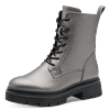 Schnürstiefelette MARCO TOZZI, Damen, Gr. 37, silber (altsilberfarben), Lederimitat, modisch, Schuhe, Schnürboots, Herbstboots in coolem Metallic-Look