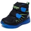 Winterstiefel SKECHERS "ILLUMI-BRIGHTS", Kinder, Gr. 21, schwarz (schwarz, blau), Lederimitat, kontrastfarbene Details, casual, Schuhe, Winterstiefel mit Blinkfunktion, Größenschablone zum Download