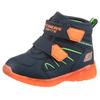 Winterstiefel SKECHERS "ILLUMI-BRIGHTS", Kinder, Gr. 24, blau (navy, orange), Lederimitat, kontrastfarbene Details, casual, Schuhe, Winterstiefel mit Blinkfunktion, Größenschablone zum Download
