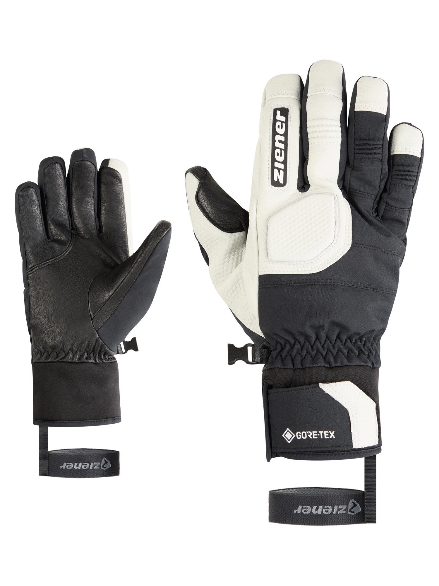 Skihandschuhe ZIENER "GINOS-Z GTX PR glove man", Herren, Gr. 8,5, schwarz.weiß, Materialmix, Handschuhe Image