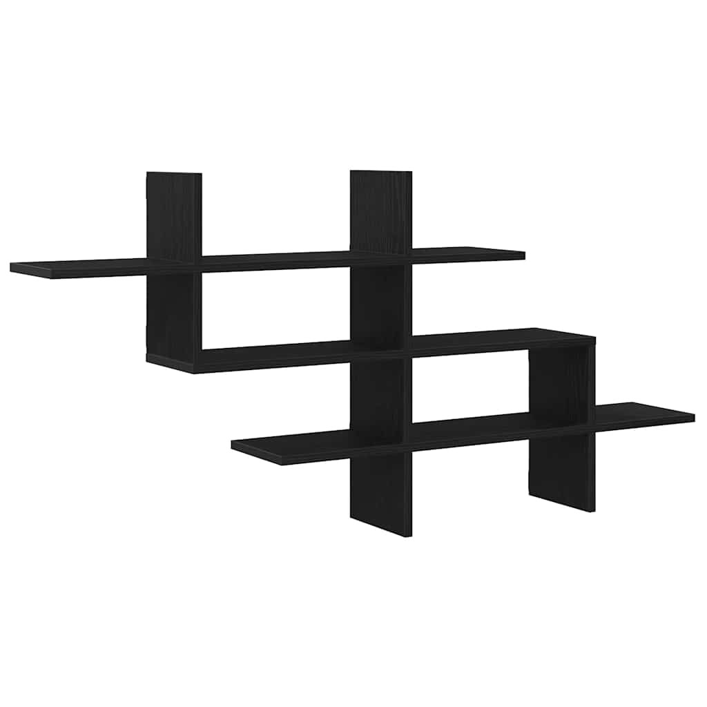 vidaXL Wandregal Schwarz Eichen-Optik 124,5x18x60,5 cm Holzwerkstoff Image