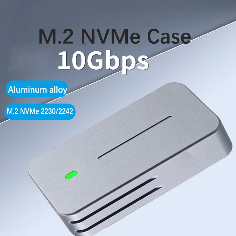 Boîtier NVMe 2230 2242 M.2 NVMe vers adaptateur USB, boîtier M.2 10Gbps USB3.1 Gen 2 PCIe M2 SSD pour lecteur 2230 2242 puce 583