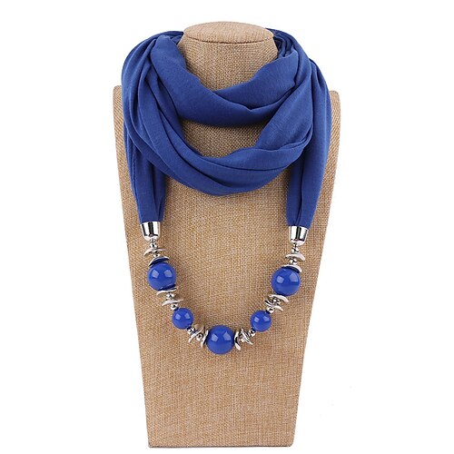 Mehrfarbige warme Schalkette für Damen – leichter Infinity-Schal mit Perlenanhänger, elegantes und modisches Accessoire für Partys und Freizeitkleidung Image