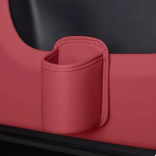 1/2 Stück Auto-Getränkehalter aus PU-Leder – multifunktionale Aufbewahrungsbox für den Autoinnenraum, hält Getränke und Zubehör sauber und ordentlich Image
