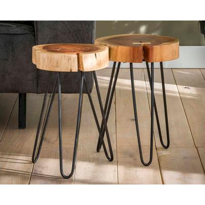 designline »Alf« Massivholz Beistelltisch 2er-Set 32x45x32 cm Image