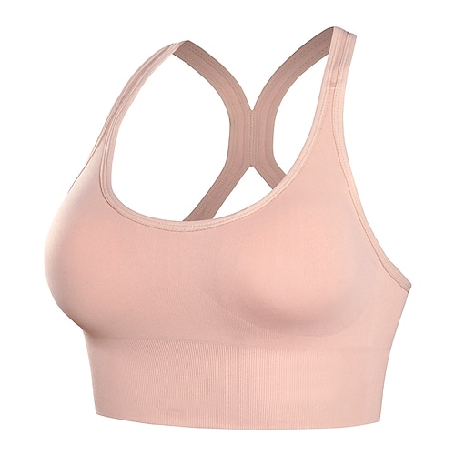 Damen BH-Oberteil Sport-BH Unterwäsche Racerback Verbrannte Kalorien Sport Überkreuzter Rücken Einfarbig Sport Sportkleidung Schwarz Gelb Laufen Fitness Yoga