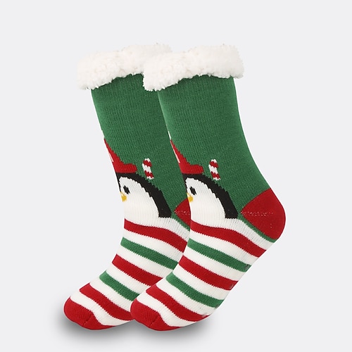 süße Tier-Bodensocken für Damen, plüschige, flauschige Winter-Schneesocken für drinnen, gemütliche Schlafsocken mit Beinbezügen für zu Hause, weiche Teppichsocken für die Zeit nach der Geburt Image