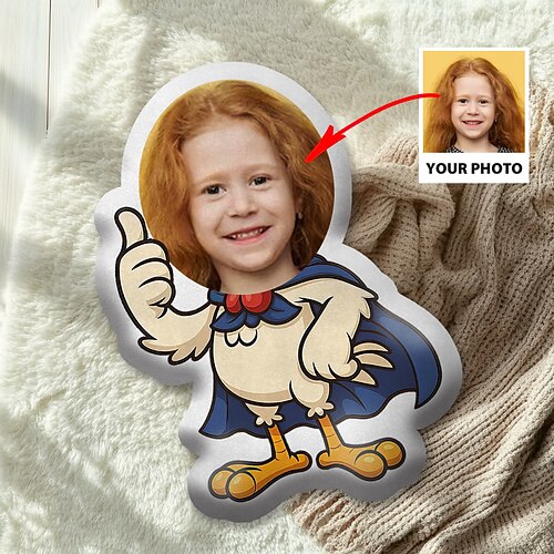 personalisiertes individuelles Foto-Gesichtskissen, kreatives DIY-Humanoid-Kissen, lustiges Geburtstagsgeschenk für Freunde, einzigartiges Bildkissen, individuelle Fotogeschenke Image