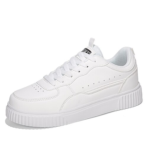 Weiße und grüne Freizeit-Sneaker für Herren – klassische Low-Top-Sportschuhe mit Schnürung zum Spazierengehen, für die Uni und den Alltag Image