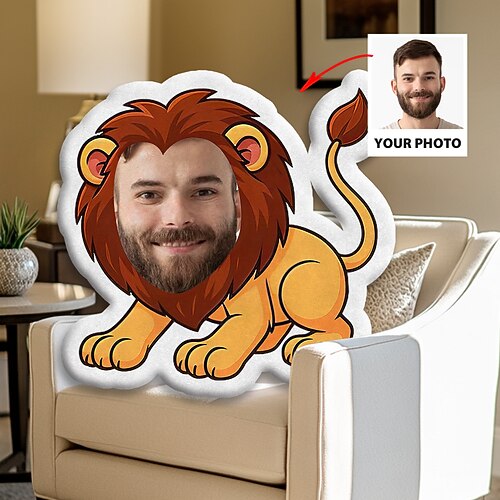 personalisiertes individuelles Foto-Gesichtskissen, kreatives DIY-Humanoid-Kissen, lustiges Geburtstagsgeschenk für Freunde, einzigartiges Bildkissen, individuelle Fotogeschenke Image