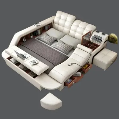 hot sale Cute Under Storage Double Bed Aesthetic Master Multifunctional Bedroom Twin Bed Frame