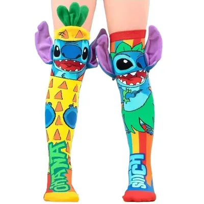 Anime Stitch Socks 4-15 Years Old Children Long Socks Kawaii Boys Girls Sock Padded Warm Mid-Calf Winter Cotton Socks Kids Gift
