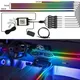 Strisce luminose ambientali per interni auto a LED Kit di illuminazione al neon per atmosfera in fibra ottica RGB con lampade decorative automatiche di controllo APP