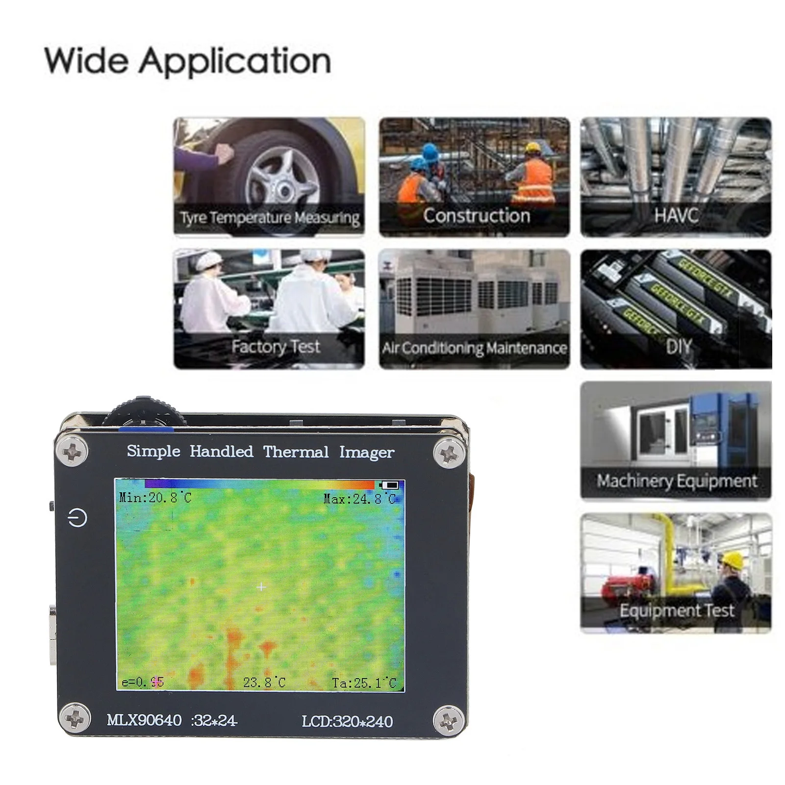 Wärme bild kamera Wärme bild kamera Infrarot kamera 2-Zoll-Bildschirm-40 ℃ bis 300 ℃ Handheld-Multifunktions-Wärme bild kamera Image